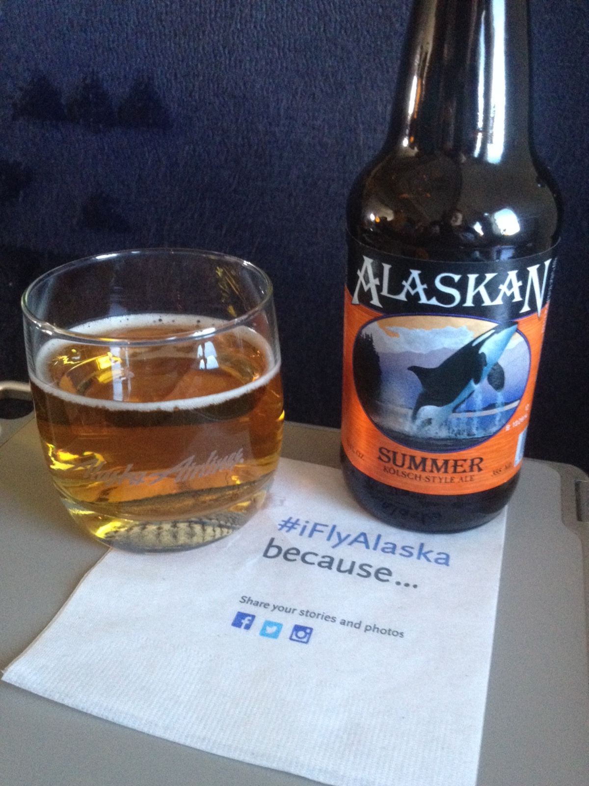 alaskan amber beer onboard alaska airlines