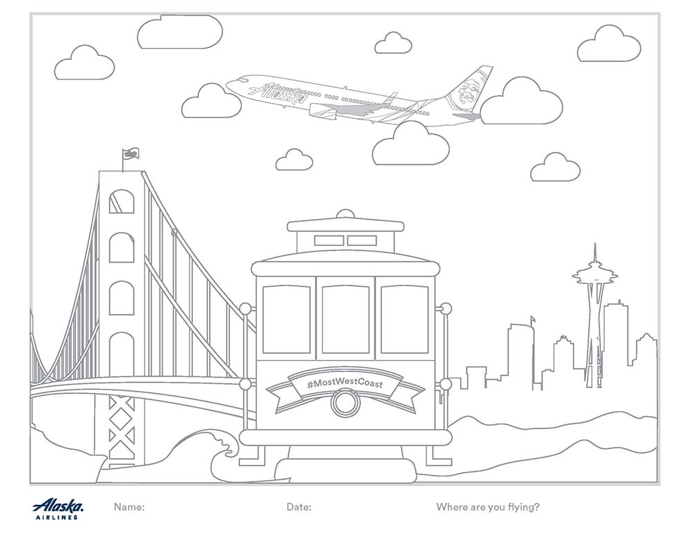 6 Alaska Airlines coloring pages you can color at home – Alaska